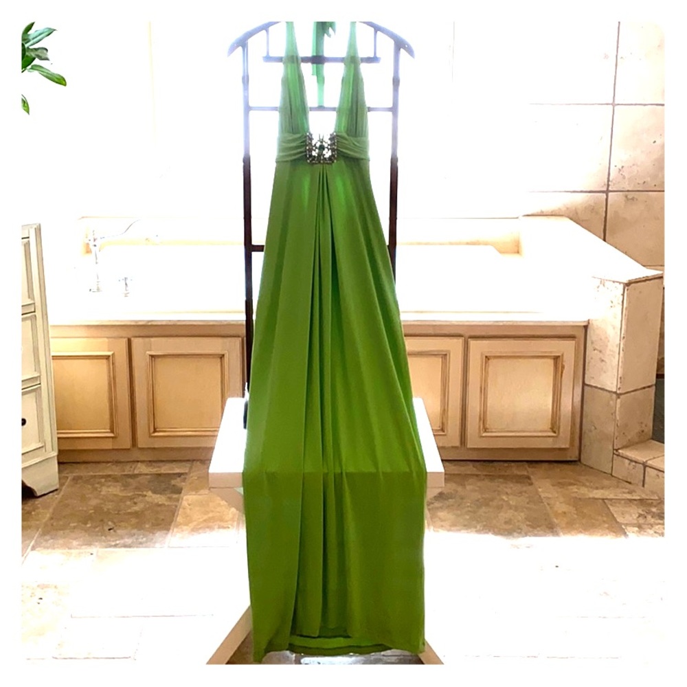 Extremely cool size 4 lime green long dress